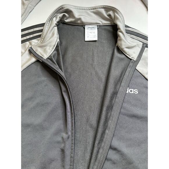 Adidas Essentials Warm-Up 3-Stripes Track‎ Jacket Mens Large Gray Running Gym - Picture 14 of 16